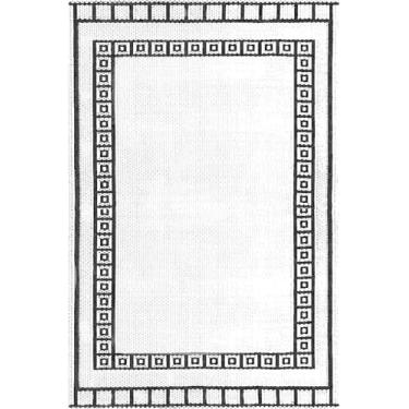 Imagem de Mad Mats Tapete Border preto e branco para ambientes externos 1,72 x 20,3 m - plástico reciclado, reversível e resistente a UV