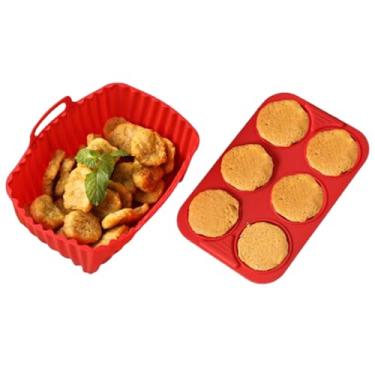 Imagem de Cesta de silicone para fritadeira a ar – forros de cesta de silicone para fritadeira a ar, ferramentas antiaderentes para fornos de micro-ondas, congelador, pratos de assar, cozinhar, cozinhar, pizza