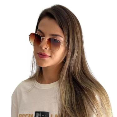 Imagem de Óculos De Sol Finoti Hexagonal Tradicional Feminino Masculino Uv400, M
