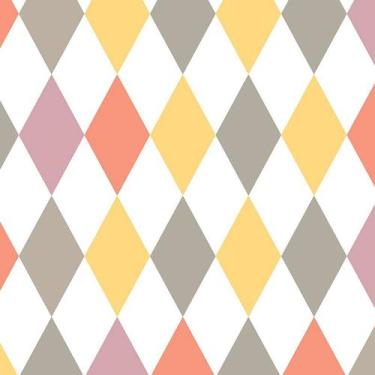 Imagem de Papel de Parede Adesivo Geométrico Losangos Laranja - 075 - Multimpres