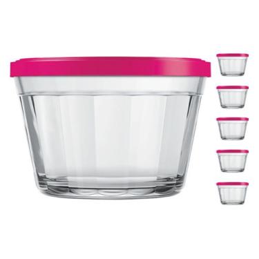 Imagem de Kit Pote Vidro Americado C/tampa Cores Cereal Bolacha 1L 5Un - NADIR F