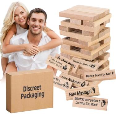 Imagem de Lalamingo Lust Tower Sex Game for Adults, 48PCS Adults Wooden Block Tower Game for Couples, Valentines Gifts Date Night Dirty Ideas Gifts for Husband Wife, Wooden Couples Toy Date Night Game