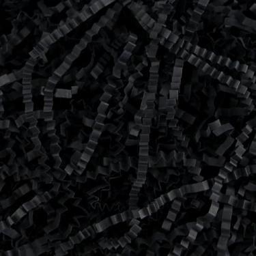 Imagem de Raissily 300 g Enchimento de papel cortado enrugado, almofada de grama para Natal, casamento, aniversário, Páscoa, noivado, presente, caixa de confetes, decoração de enchimento de cesta - preto