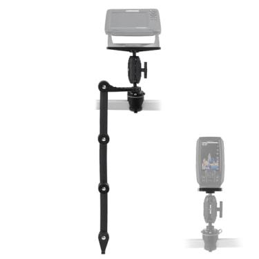 Imagem de HITORHIKE Suporte universal para localizador de peixes para caiaque - com opções de braço transdutor, base esférica, placas duplas, serve para eletrônicos de 23 cm, compatível com Garmin/Lowrance