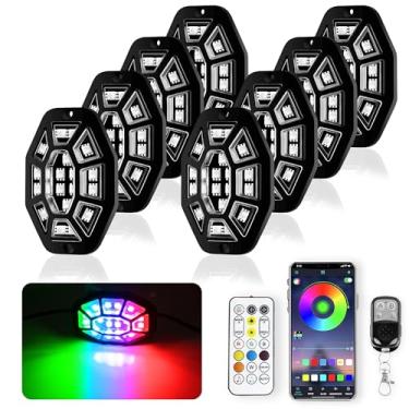 Imagem de Auto Buero 8 Pods, 9 Laterais, 162 Leds, Luzes De Rocha, App/2 Controle Remoto Rgb, Subiluminadas Compatível Com Caminhões 12V, Jeep Utv, Atv, Carrinho Golfe Off Road, Sinal Freio, À Prova D'Água, M