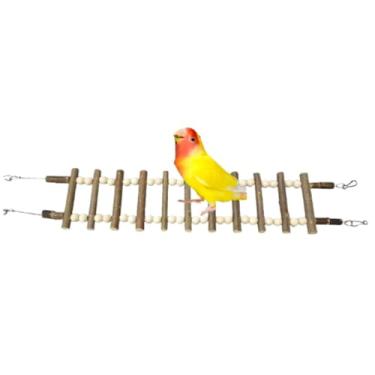 Imagem de Ponte de escada de pássaro, brinquedos de madeira para escalada e balanço, acessórios de gaiola para pássaros, ratos, papagaios, hamster, esquilo, planadores, periquitos, calopsitas (11 degraus)