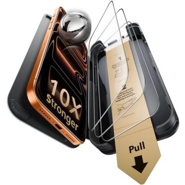 Imagem de ESR Accessory Glass by Corning Pacote com 3 películas de vidro 9H+ para iPhone 17 Pro Max, com tecnologia antirreflexo AR, à prova de estilhaçamento de grau militar e durável com bandeja UltraFit