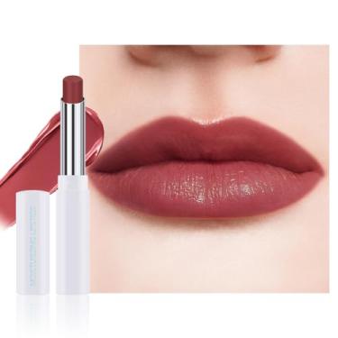 Imagem de HHLTOH 1 batom hidratante labial matizado – protetor labial fosco hidratante à prova d'água para mulheres, cor natural cremosa para lábios secos, acabamento fosco macio com aroma sutil (#06 vermelho