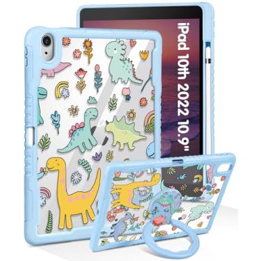 Imagem de Uppuppy Capa para iPad de 10ª geração 2022 de 10,9 polegadas – Capa feminina com suporte para lápis e suporte para iPad 10 Kawaii Cartoon Girly exclusiva protetora rígida para iPad 10ª geração