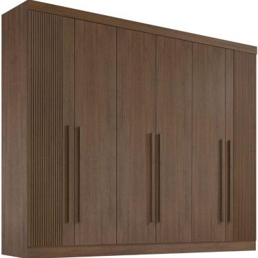 Imagem de Guarda Roupa Da Vinci Plus Ripado Castanho 6 Portas 6 Gavetas D?doro