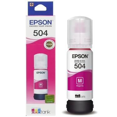 Imagem de Tinta Impressora Refil Original Ecotank Epson T504 Magenta