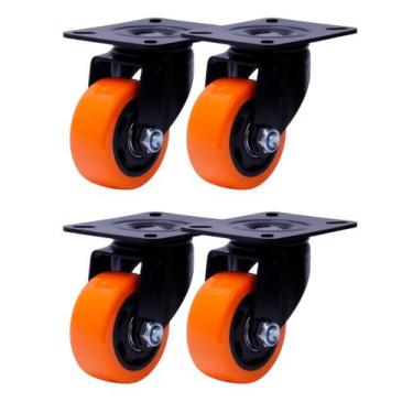 Imagem de Kit 4 Roda Giratória Com Placa Preta 6239 Até 70kg Colson - Geral