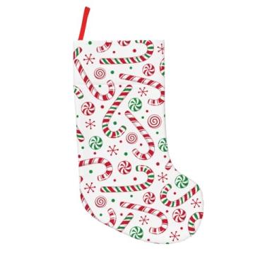 Imagem de Bengala doce de Natal, pirulito, hortelã-pimenta, doces, meias de Natal de 45,7 cm, decorações grandes para decoração de festa de Natal para lareira em família