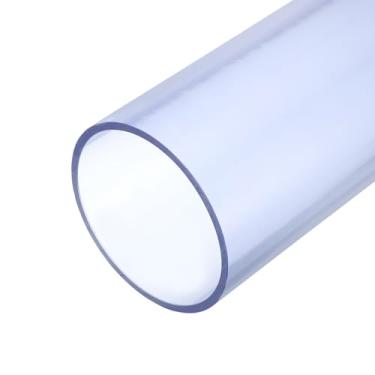 Imagem de YELARXI Tubo de PVC transparente, tubo rígido de alto impacto, tubo redondo de vinil de plástico - adequado para (jardim/casa/coleta de poeira/aquário/aquário), 10 cm de diâmetro externo e 11 cm, azul