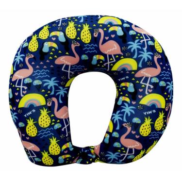 Imagem de Almofada Yins Macia Travesseiro De Pescoço Viagem Com Botão