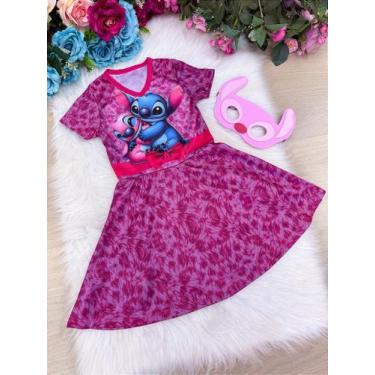 Imagem de Fantasia Infantil Rosa com Stitch e Angel para o Dia das Crianças - Fa