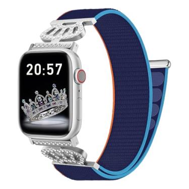 Imagem de Pulseiras de nylon compatíveis com Apple Watch série 10/9/8/7/6/5/4/3/2/1/SE de 38 mm, 40 mm, 41 mm, 42 mm, 45 mm, 46 mm, 49 mm, 40 mm, 40 mm, 40 mm, 40 mm, 41 mm, 41 mm, 41 mm, 42 mm, 44 mm, 4 e 2 e
