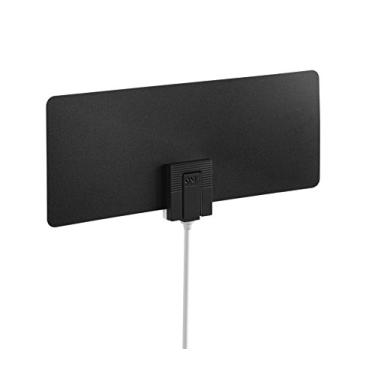 Imagem de One For All Antena interna HDTV para canais de TV gratuitos 1080p 4K, alcance de recepção de 48 km, cabo coaxial de 3 metros incluído, design fino de duas cores branco/preto (15520)