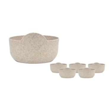 Imagem de Kit 6 Super Bowl Fibra Madeira Green Colors Palha 475Ml