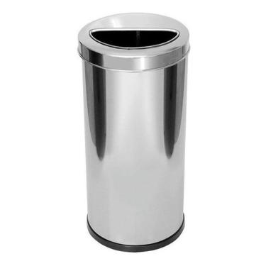 Imagem de Lixeira Inox 30 Litros Com Aro Meia Lua