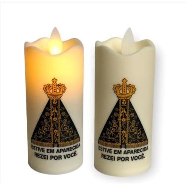 Imagem de 5 Luminária Vela Led Eletronica Chama Viva Nossa Senhora Aparecida - P