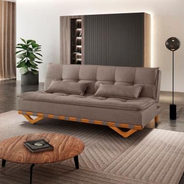Imagem de Sofa Cama para Sala de Estar Ref 42 - 2500-b Capri Marrom Claro / Avelã