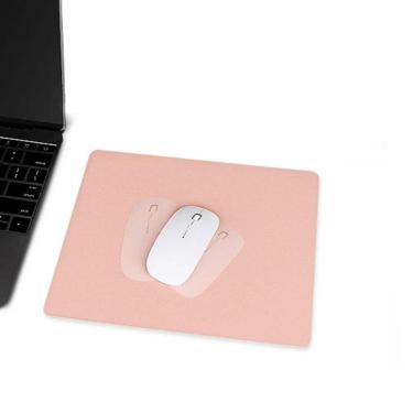 Imagem de Kit 10 mouse pad 25x20cm couro sintético impermeável rosa