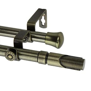 Imagem de Rod Desyne Varão duplo de cortina Luke de 13/16 polegadas, 71-122 cm, bronze antigo