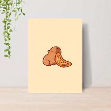 Imagem de Quadro Capivaras Fofas A4  Placa MDF 013 - Lomi Art