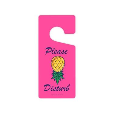 Imagem de Honey Dew Gifts, Please Disturb, cabides de porta, puxador de porta, placas engraçadas, decoração de quarto sexy, abacaxi de cabeça para baixo, decoração de abacaxi swingers, 10 cm por 23 cm, HDG-1651