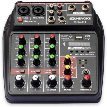 Imagem de Mesa de som soundvoice com interface usb e bluetooth mc4bt