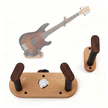 Imagem de Cabide OblíQuo Para Suporte De Parede Expositor Para Guitarra,Com Visor De Temperatura,Pode Armazenar Palhetas,Adequado Para ExibiçãO De Instrumentos,EstúDio De MúSica