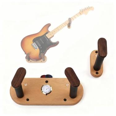 Imagem de Cabide OblíQuo Para Suporte De Parede Expositor Para Guitarra,Com Visor De Temperatura,Pode Armazenar Palhetas,Adequado Para ExibiçãO De Instrumentos,EstúDio De MúSica
