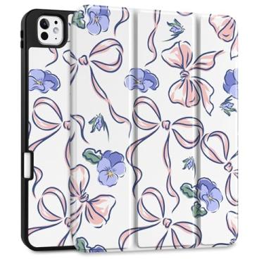 Imagem de DONGKE Capa para iPad Pro de 11 polegadas (M5 2025 / M4 2024, 6ª e 5ª geração) – [Suporte de lápis embutido] Capa ultrafina de couro sintético com três dobras na parte traseira de TPU macio, despertar