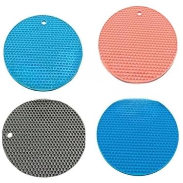 Imagem de Descanso de Panela de Silicone, Antiderrapante e Resistente ao Calor - Protetor para Mesa de Cozinha 17cm(4)