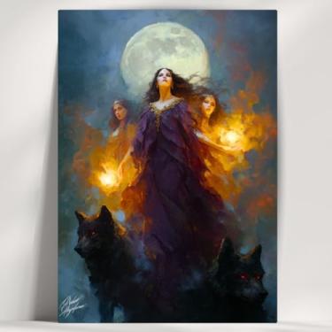 Imagem de Quadro Decorativo Hécate – Deusa da Magia e Bruxaria | Mitologia Grega | Pronto para Pendurar (20x14cm)