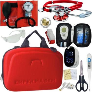 Imagem de Kit Enfermagem Estagio Super Luxo Medidor de Glicose Completo Pa Med, 