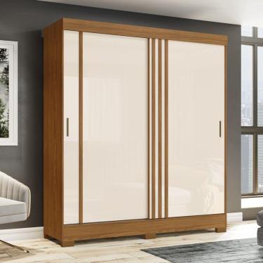 Imagem de Guarda Roupa Casal 2 Portas 2 Gavetas B353 Briz Nature Com Off White Ou Nature Com Cinza