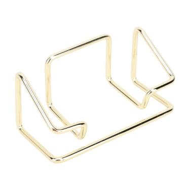 Imagem de Zerodis Modern Art Business Card Stand Titular Casos de Visita Castos de Visita Display Display Desktop Cartão de Placa Card Placa Organizador de Escritório para Imóveis (Ouro)