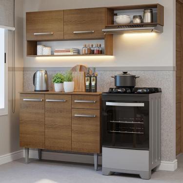 Imagem de Armário De Cozinha Compacta 165cm Rustic Emilly Madesa 07 Rustic