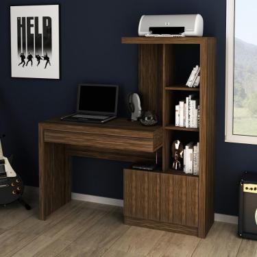 Imagem de Escrivaninha Estante Com 2 Portas E Gaveta Cr25040 Nogal