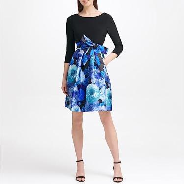 Imagem de JESSICA HOWARD Vestido midi feminino floral com laço na cintura, Azul bebê, 40