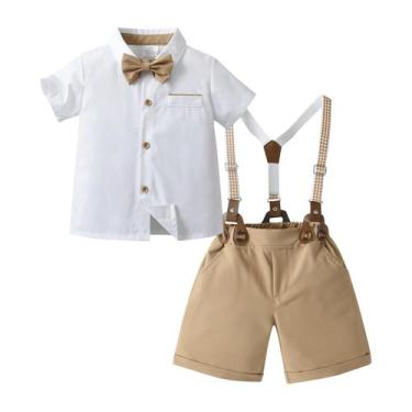 Imagem de Conjunto de roupas Boarnseorl Baby Boys Gentleman Shirt e shorts 5-6Y