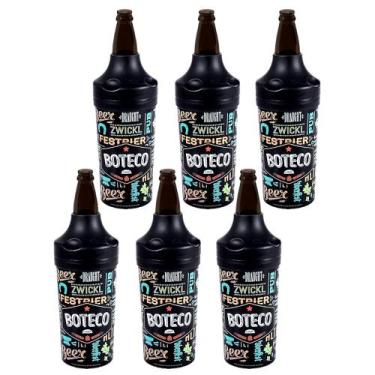 Imagem de Kit 6 Porta Garrafa Camisinha 600ml Mantém Cerveja Gelada Estampado Le