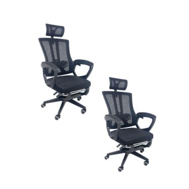 Imagem de Kit 2 Cadeiras de Escritório Presidente Executiva Oficial Paris Preto