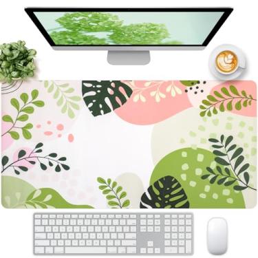 Imagem de FreeNook Tapete de mesa fofo, tapete de mesa para mesa, mouse pad de couro, teclado grande à prova d'água, tapete de computador antiderrapante, teclado e mousepad para decoração de escritório feminina
