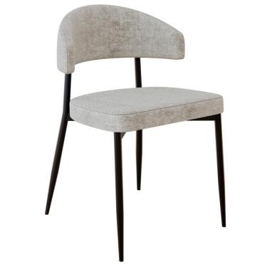 Imagem de Cadeira De Jantar Estofada Fixa Chloe M25 Linho Lautrec Off - Mpozenato