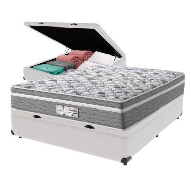 Imagem de Cama Box Baú Branco E Colchão Casal Evolution Probel