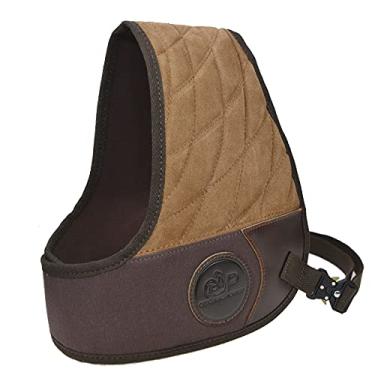 Imagem de Colete de proteção de couro para rifle de espingarda, colete redutor de recuo, protetor de campo com alças ajustáveis (marrom)