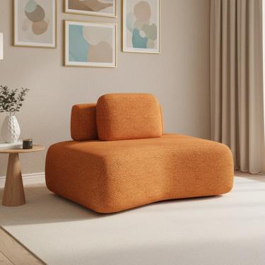 Imagem de Sofá Módulo Canto 175cm Orgânico Sala Berlim Bouclê Caramelo K01 - D'Rossi